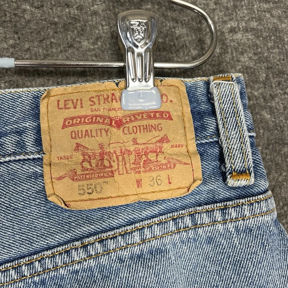 Vtg Levis 550 Denim Shorts Mens 36 (Fits 35)‎ Faded Denim Relaxed Jorts Y2K 9